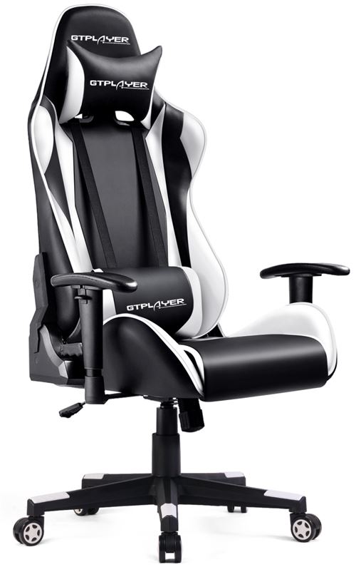 GTPLAYER Chaise Gaming de Bureau Fauteuil Gamers Siège Ergonomique Accoudoir Réglable Cadre en Acier Angle d'inclinaison Réglable
