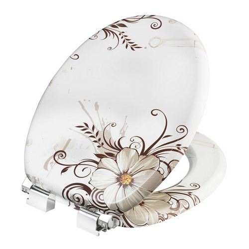 Cornat KSDSC541 Lunettes De Toilette En Bois Fleur Marron Softclose 90-160mm