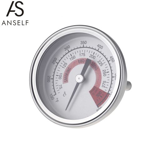 F & C 2.25 Thermomètre Grill en acier inoxydable pour BBQ jauge avec double Gage 300 ° C