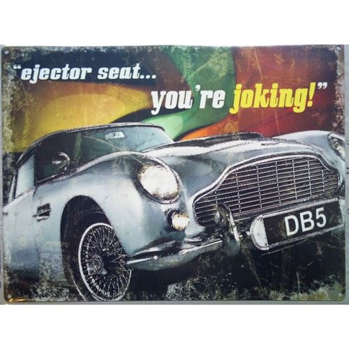 plaque aston martin db5 ejector james bond tole deco film