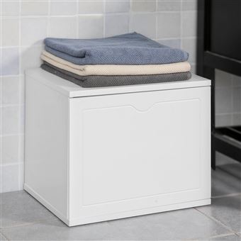 Sobuy Fsr46 W Banc De Rangement Salle De Bain Panier A Linge Meuble D Entree Achat Prix Fnac