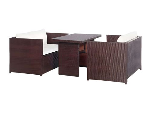 Vidaxl Marron Salon De Jardin Modulable Polyethylene 5 Pieces