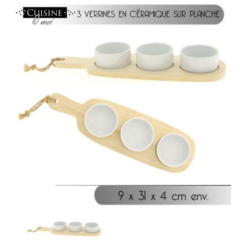 3€ sur Service Aperitif 4 Pcs Plateau Coupelle 35.5 X 26 Cm