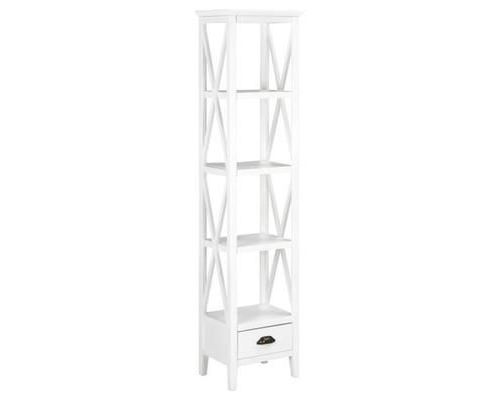 vidaXL Boekenkast met 1 lade 40x30x170 cm MDF wit