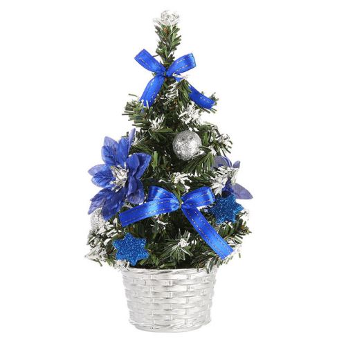 Sapin de Noel Artificiel Mini Miniature Decoration Table IntérieurBleu, Hauteur 20CM