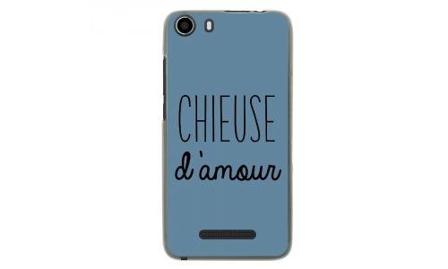 Coque souple pour Wiko Lenny 2 avec impression Motifs Chieuse d'Amour bleu