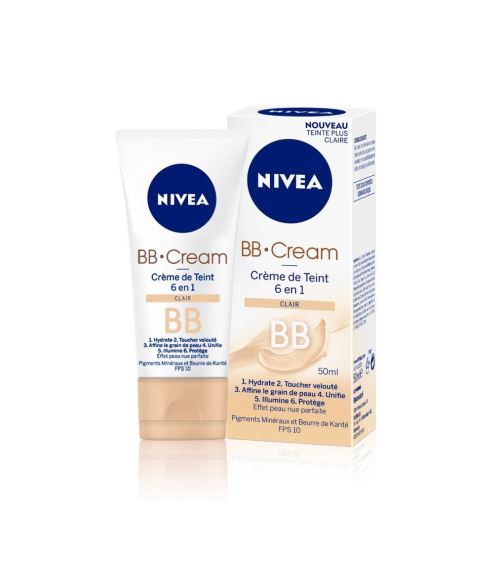 Nivea BB Cream Crème de teint 6en1 Clair 50 ml - Lot de 2