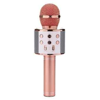 Microphone Karaoké Bluetooth, 4 en 1 Micro Enfant pour Chanter Fille Garcon  Avec Lumières LED Enregistrement Micro Sans Fil Compatible avec Android iOS  pour Adultes Maison,KTV, Fête?Or Rose