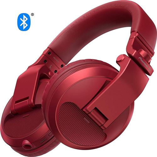 Pioneer DJ HDJ-X5BT - Koptelefoon met micro - over oor - Bluetooth - draadloos - 3,5 mm-stekker - metallic rood
