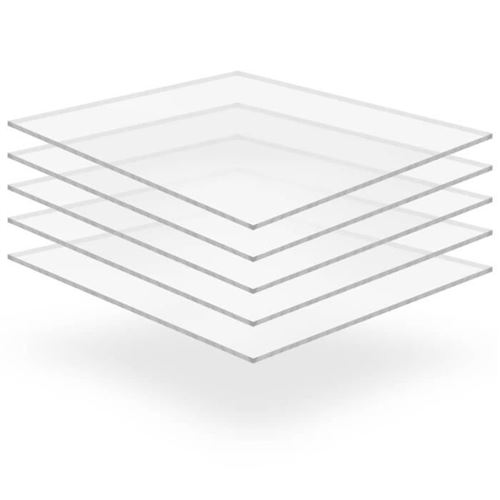 vidaXL Feuille de verre acrylique transparent 5 pcs 40 x 60 cm 2 mm