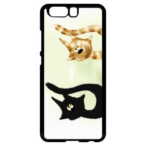 Coque Huawei P10 Dessin Chat Noir Et Chat Roux