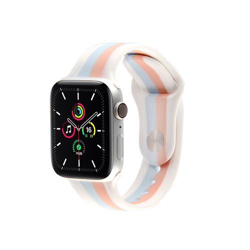 Bracelet en silicone avec coque de protection pour Apple Watch Series 6/ SE/ 5/ 4 40mm - Multicolore#18(Taille S/M)