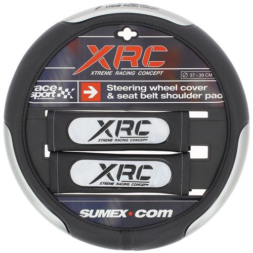 Race Sport Couvre volant et housses de siège XRC 37-39 cm noir trois pièces