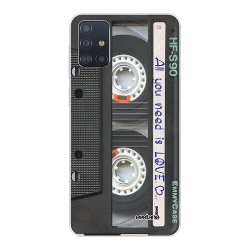 Coque pour Samsung Galaxy A51 5G souple transparente Cassette Motif Ecriture Tendance [Evetane®]