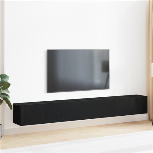 Ensemble de meuble TV 3 pièces en bois d ingénierie noir