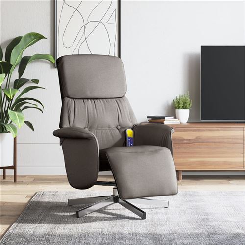 Non Communiqué Taupe Vidaxl Fauteuil De Massage, Relaxation Avec Repose-Pieds Tissu