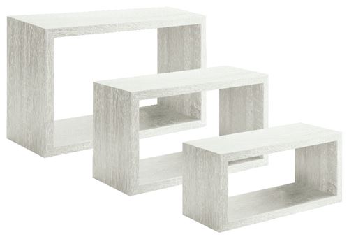 HOMEMANIA Étagère Trittico - Chêne Blanchi - 45 x 27 x 15,5 cm -