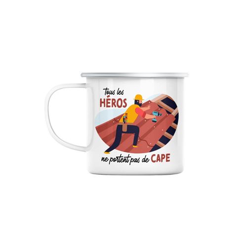 Mug en métal émaillé Les vrais héros - bricoleur