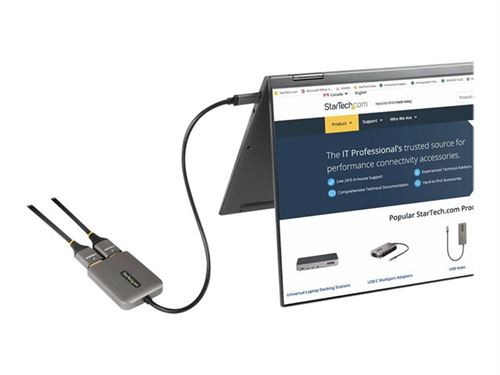 StarTech.com Adaptateur USB-C MST vers double HDMI - Câble USB Type-C Multi  Stream Transport à 2 ports HDMI - 4K 30 Hz (MSTCDP122HD)