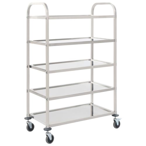 Vidaxl Chariot De Cuisine &Agrave; 5 Niveaux 107x55x147 Cm Acier Inoxydable