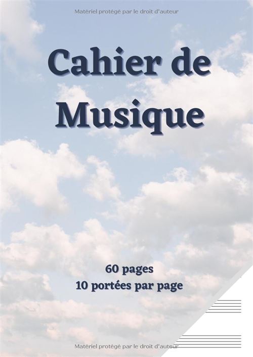Cahier De Musique Narratik A4 21 X 29,7 Cm - 10 Portées Par Page - 60 Pages