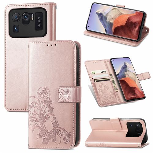 MPFRANCE Housse pour Xiaomi Mi 11 Ultra Or Rose [Fleur de Lys]