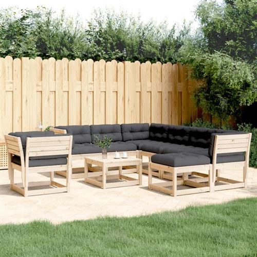 VIDAXL  Salon de jardin 8 pcs - Bois de pin
