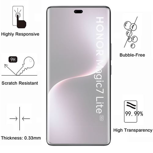 Verre Trempé pour Honor Magic 5 Lite, Film de Protection d' écran Anti