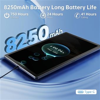 Tablette Tactile Android 13 écran 10.1″ – 8 Go RAM, 64 Go Extensible 1To, 5G, Bluetooth