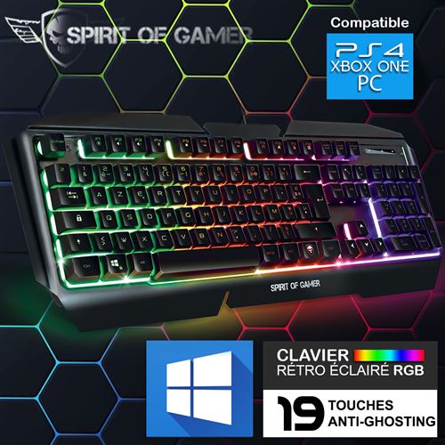 Pack Gaming PC Clavier Casque Souris 3 en 1 Rétroéclairé avec LED