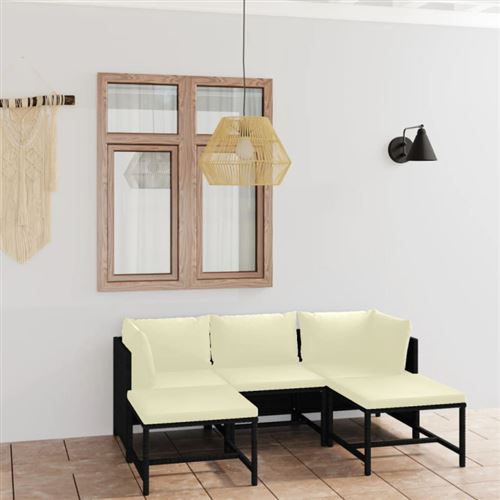 Non Communiqué Noir Salon De Jardin Modulable Vidaxl Polyethylene 5 Pieces 60 X 60 X 60 5 Personnes