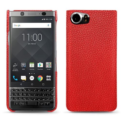 Coque cuir pour Blackberry Keyone - Coque arrière - Cuir Ambition - Rouge - NOREVE