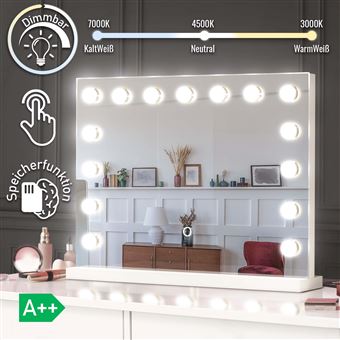 Miroir cosmétique LED Bela Avec ampoule IP44 3000K 260lm 230V 5,7W  Chrome/Blanc/Miroir