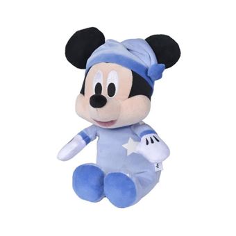 Peluche Mickey phosphorescente - 25 x 13 x 13 cm - Impression lumineuse -  Bleu - Doudou - Achat & prix