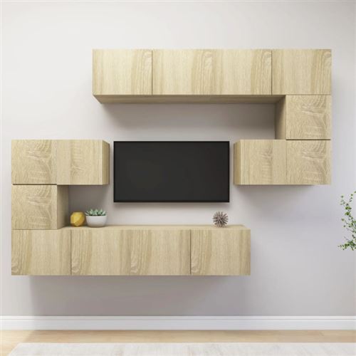 Vidaxl Ensemble De Meubles Tv 8 Pcs Chêne Sonoma Bois D Ingénierie - Image 2
