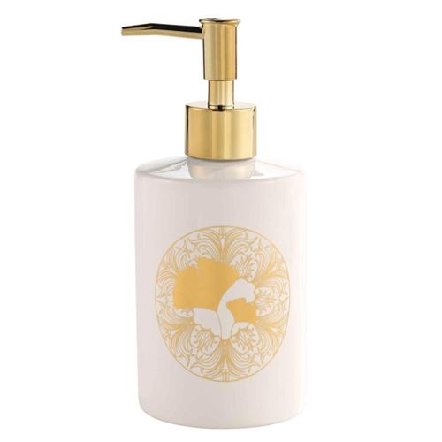 Douceur D'interieur Blanc Distributeur De Savon En Céramique Ginkoblue - 17,8 Cm - Image 2