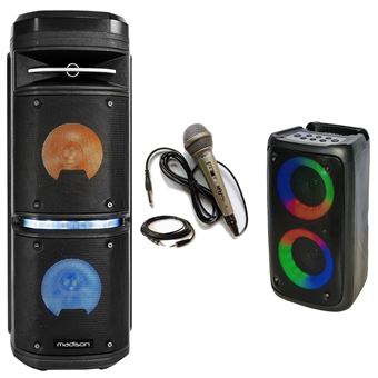 Enceinte karaoké, sur batterie, Bluetooth, effets LED