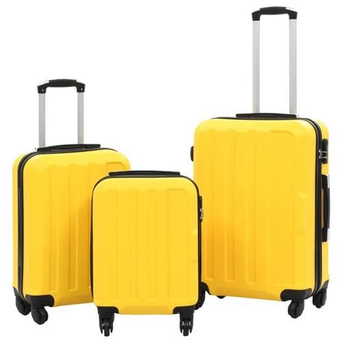 vidaXL Valise rigide 3 pcs Jaune ABS 91876
