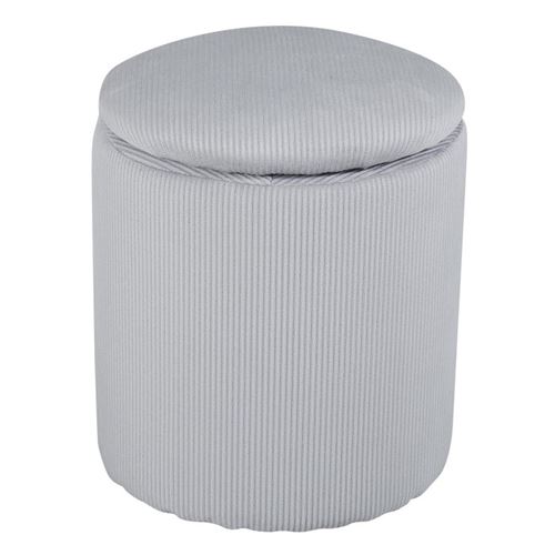 Venture Home Pouf Limpen 32x32x40 cm Velours côtelé Gris