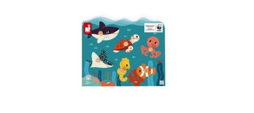 Puzzle a tenons en bois animaux marins