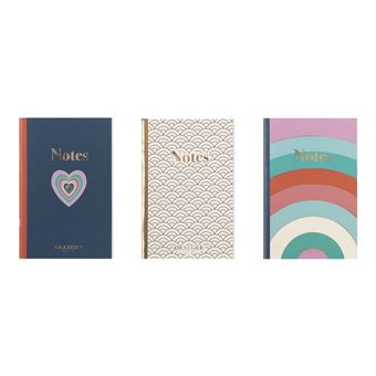 Lot De 3 Carnets A6 Lignés - Bleu, Ivoire, Pastel - Draeger Paris