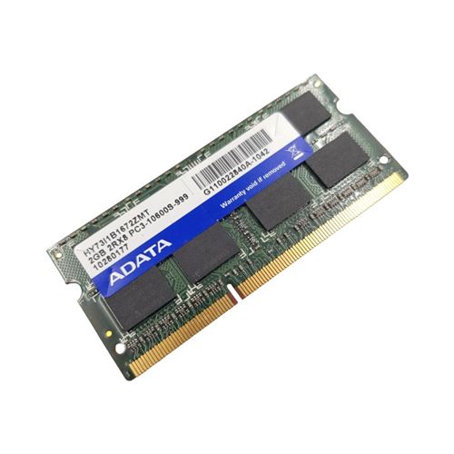 Barrette Mémoire 2Go Ram Ddr3 Adata Hy73I1B1672Zmt So-Dimm Pc3-10600S 1333Mhz 2Rx8