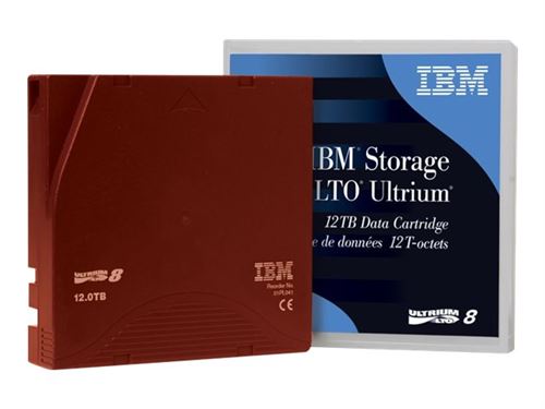Lenovo - LTO Ultrium 8 - 12 To / 30 To - étiqueté par code à barres - bordeaux