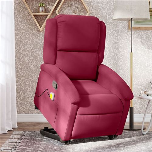 Non Communiqué Rouge Vidaxl Fauteuil De Massage, Relaxation Velours Bordeaux