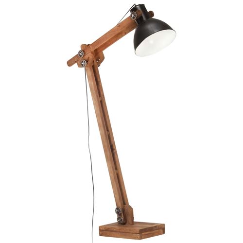 VIDAXL - Lampadaire - Bois de manguier - Noir - Image 3