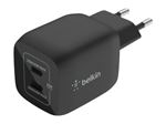 Belkin BoostCharge Pro - Adaptateur secteur - Technologie PPS et GaN - 45 Watt - 3 A - Fast Charge, PD 3.0 - 2 connecteurs de sortie (2 x USB-C) - noir