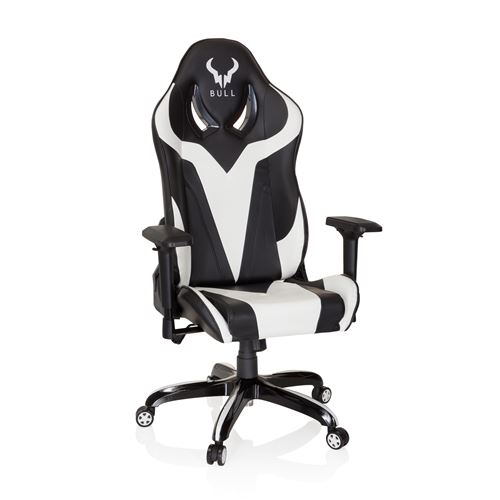 Chaise gaming / chaise de bureau promoter i similicuir noir / blanc hjh office