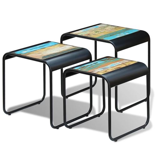 Vidaxl Tables Gigognes - Bois De Récupération - Image 3