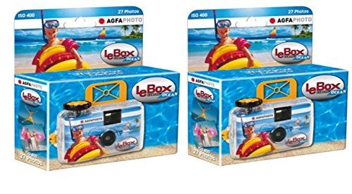Lot de 2 Appareils Photo Agfa Photo LeBox Ocean jetables 35 mm Noir