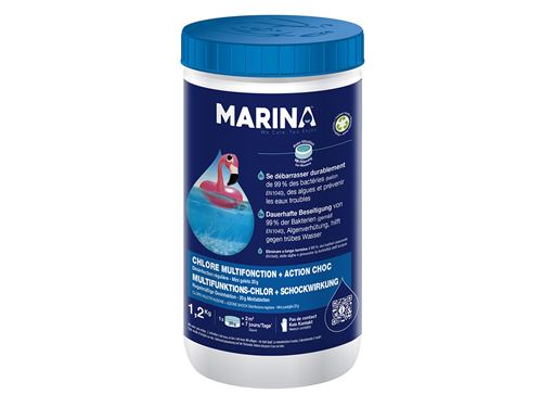 Non Communiqué Chlore Multifonction + Action Choc Galets Bi-Couche 1,2 Kg - Marina